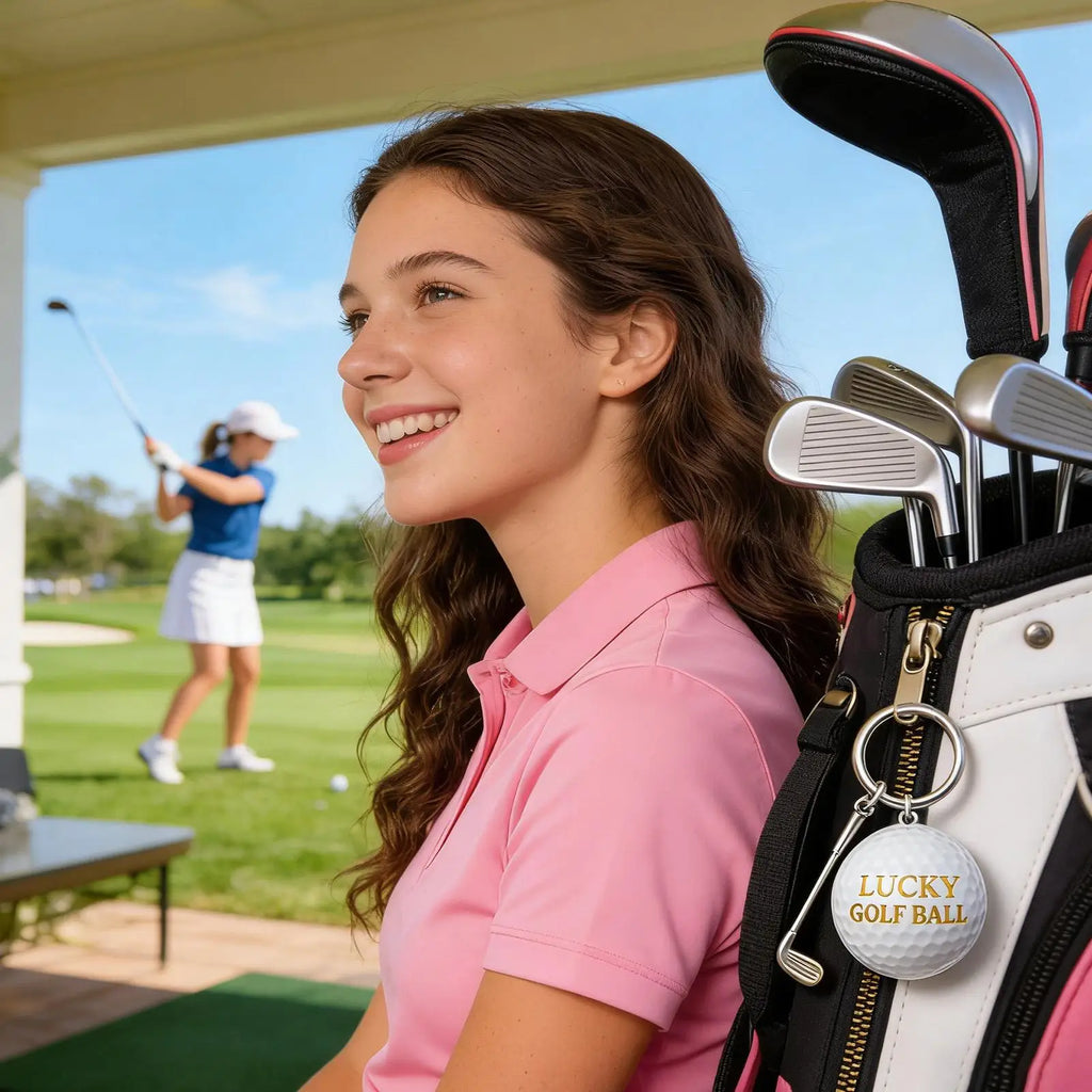 Golf Ball Keychain | PVC Key Ring Backpack Charm Gift