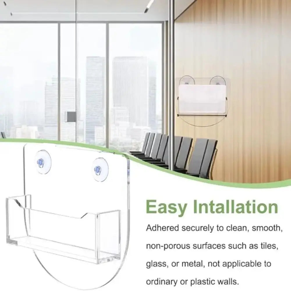 Acrylic Business Card Holder – Suction Cup Window Display Stand