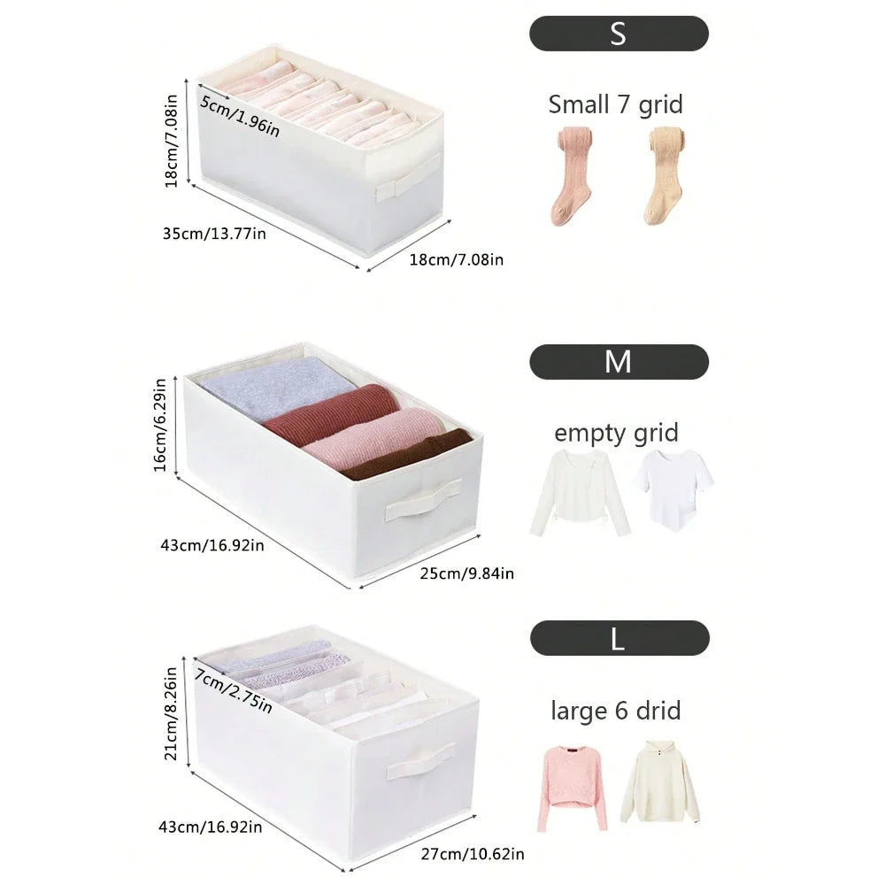 Portable Oxford Fabric Divided Drawer Storage Box Washable Closet