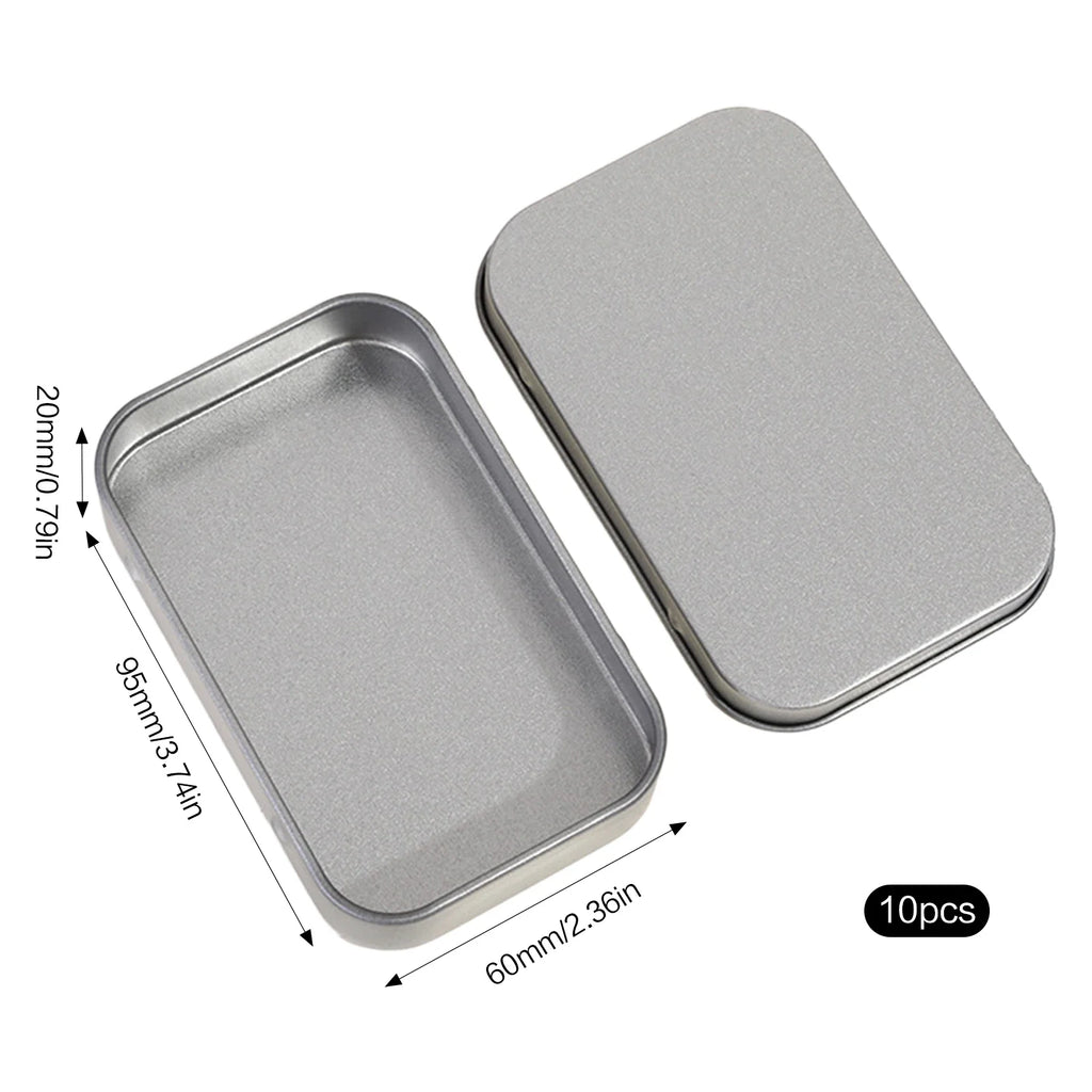 10-Pack Metal Hinged Tin Boxes with Lids | Small Storage Tins