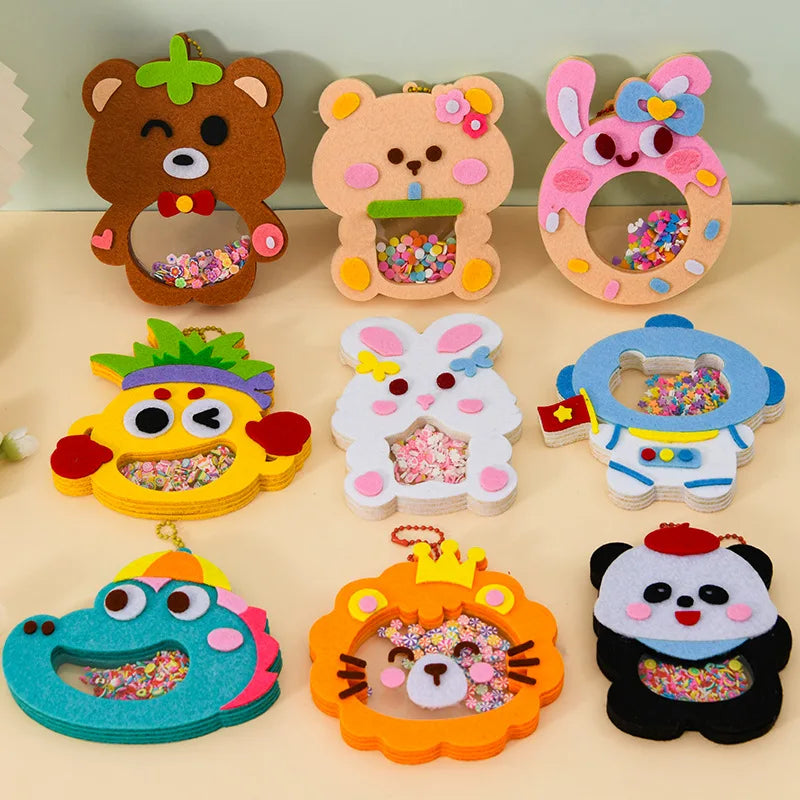 Cartoon Non Woven Shake Pendant DIY Material Kits Children Kids Easy