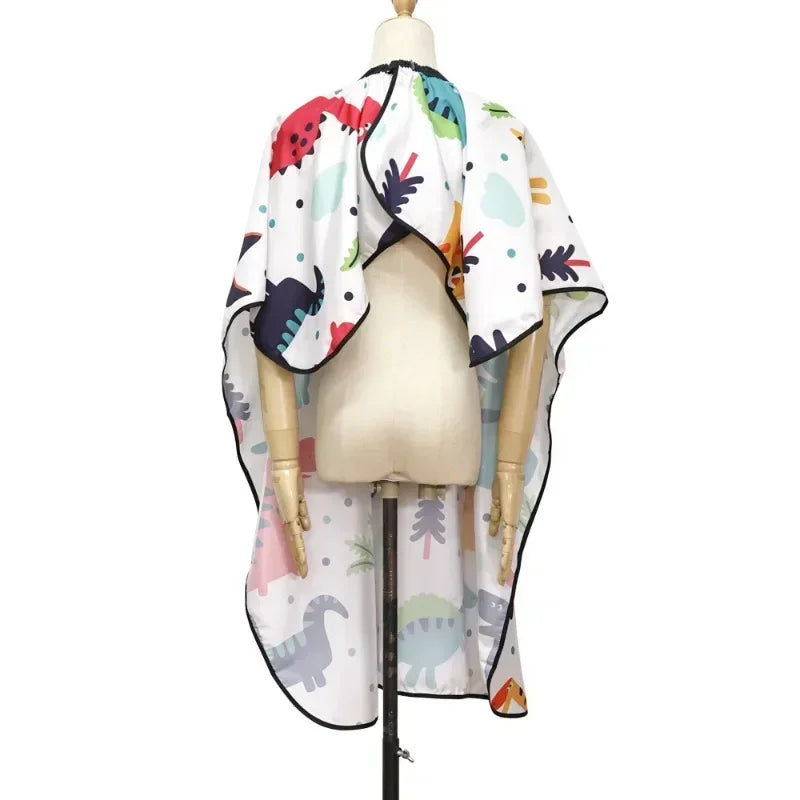 Kids Cartoon Haircut Cape – Waterproof Barber Salon Gown