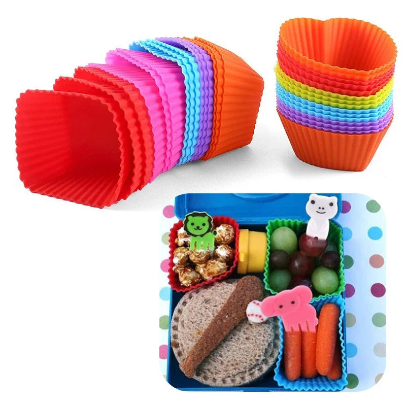 3-Pack Silicone Bento Divider Cups – Reusable Lunch Box Liners