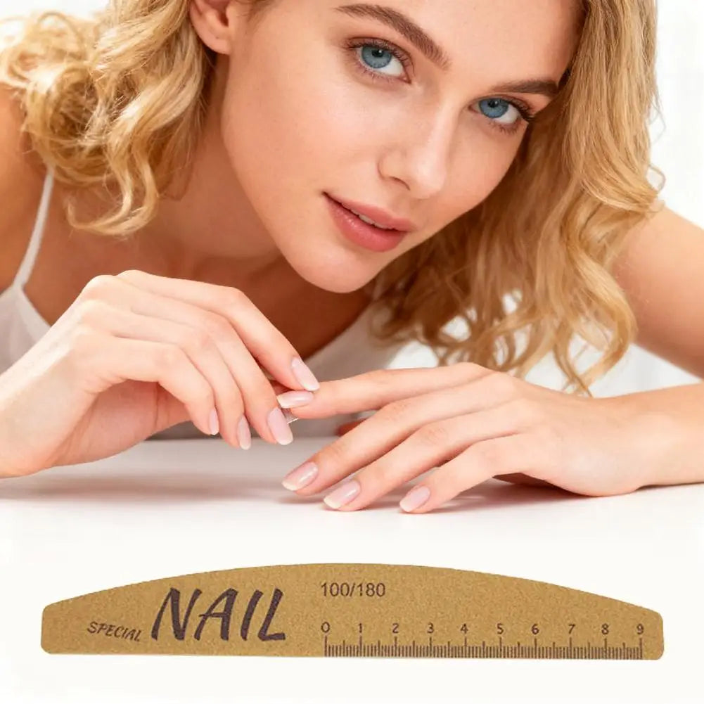 Double-Sided Nail Files 100/150/180/240 Grit with Scale Guide