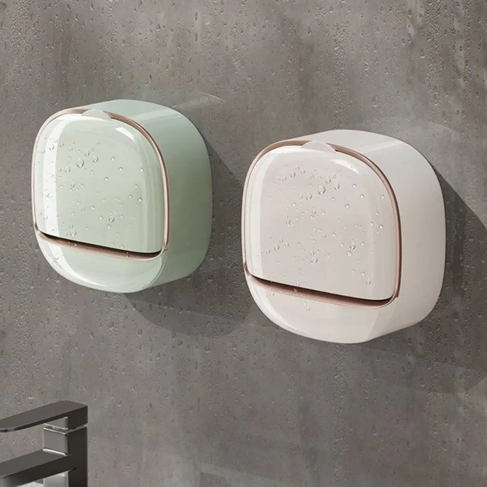 Wall Mounted Soap Dish Drainage Box Waterproof Punch-free Bathroom