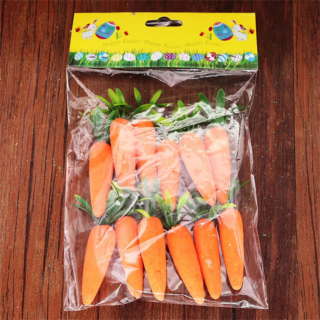 12 Artificial Foam Carrots Easter & Spring Party Decorations