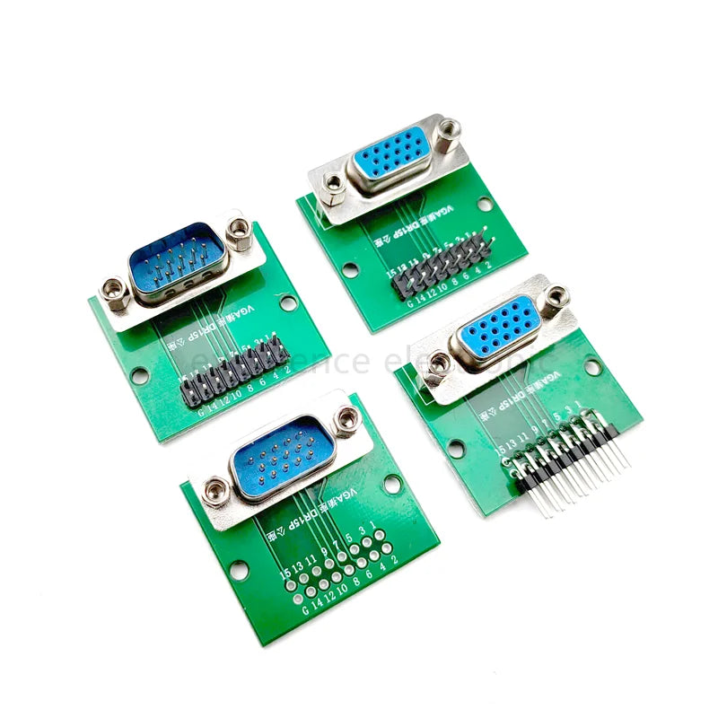Vertical DR15 Fixed Screw Dip Interface Test Board D-sub VGA Male