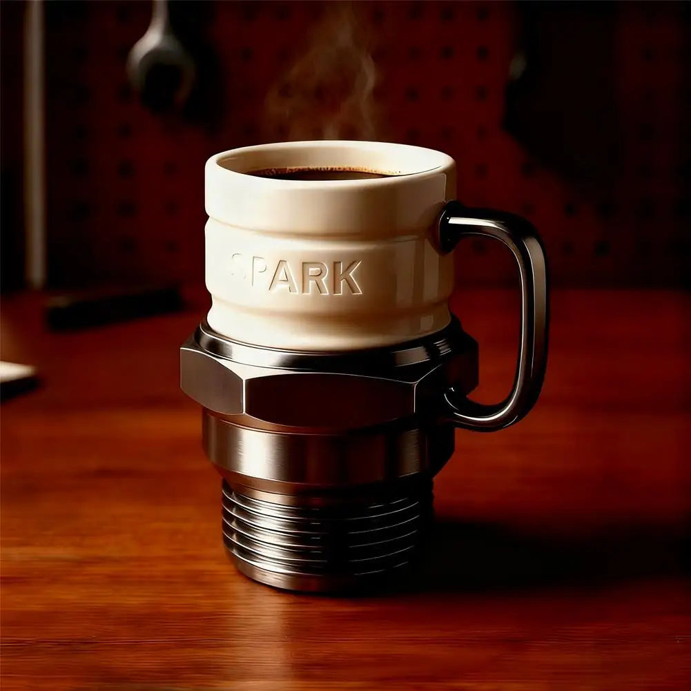 Spark Plug Coffee Mug – Novelty Engine Cup for Car Lovers