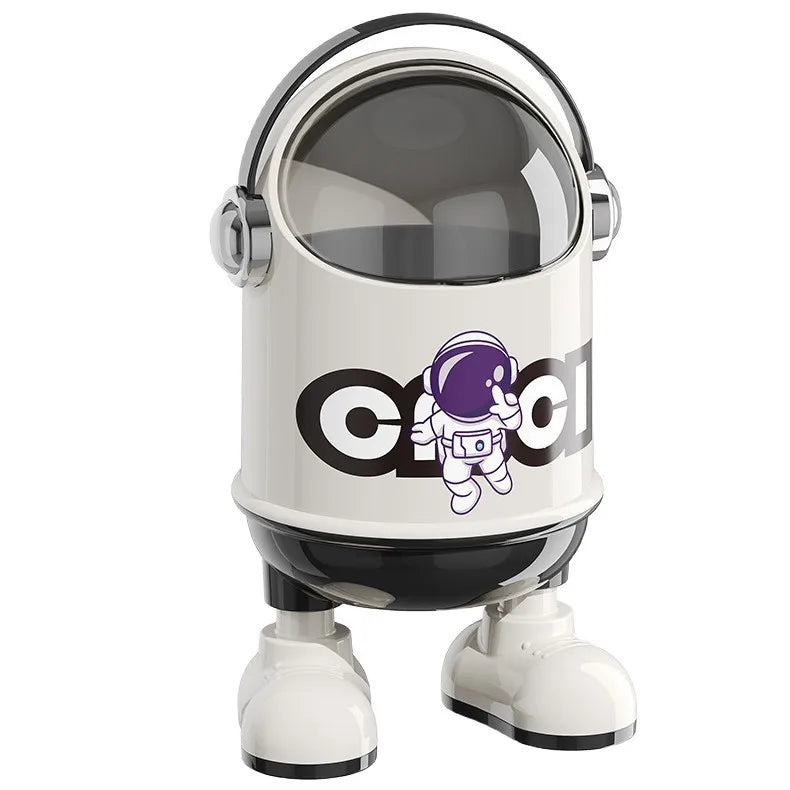 Astronaut Desktop Trash Bin – Covered Mini Waste Basket