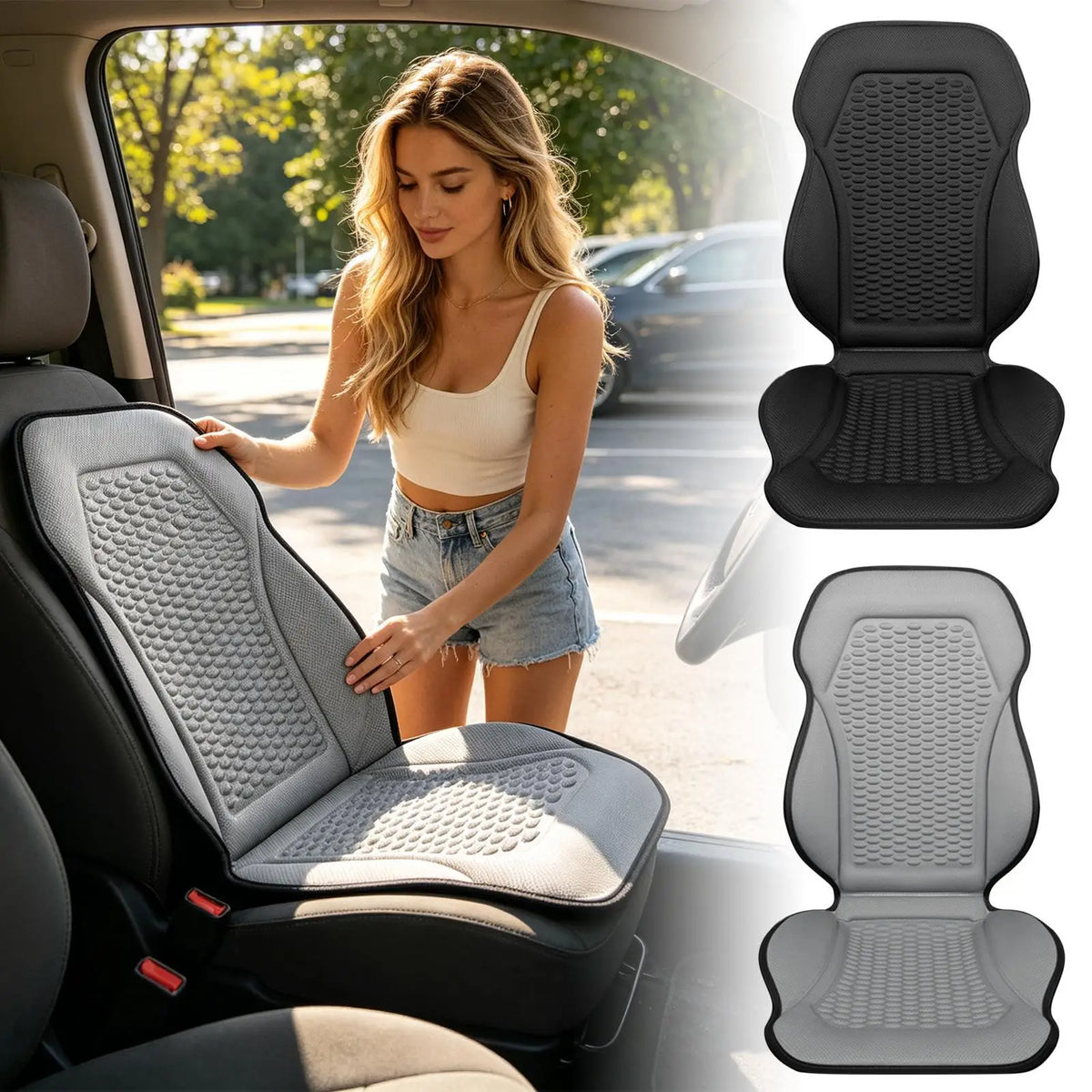 Cooling Car Seat Cushion – Breathable Mesh for Cars & Trucks