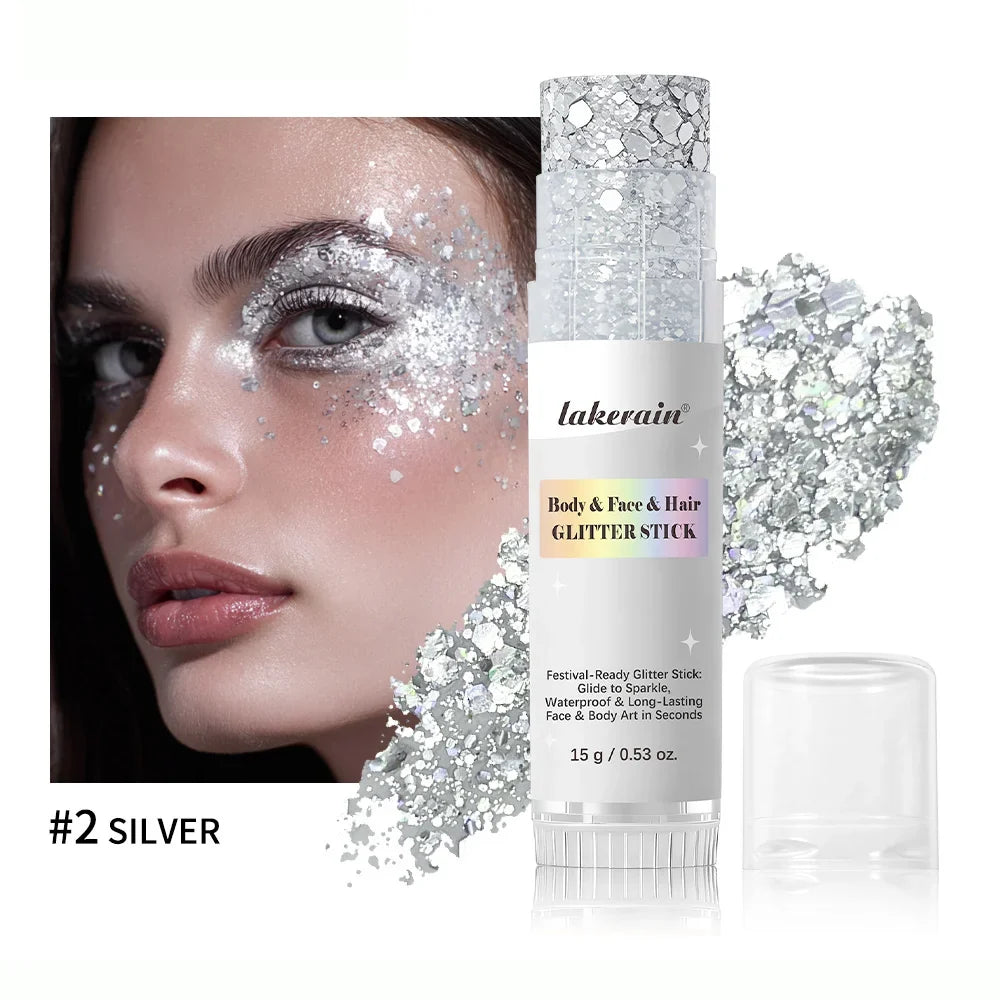 Glitter Gel Stick Highlighter – Pearl Sequin Face & Body Shimmer