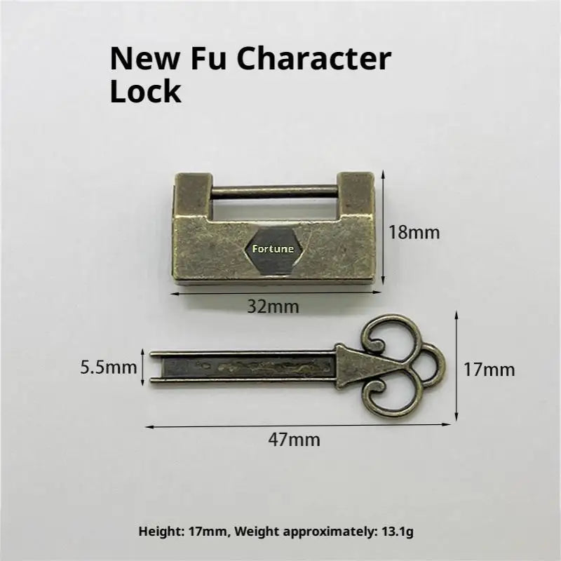 Cat Head Antique Mini Padlock with Key | Diary & Jewelry Lock