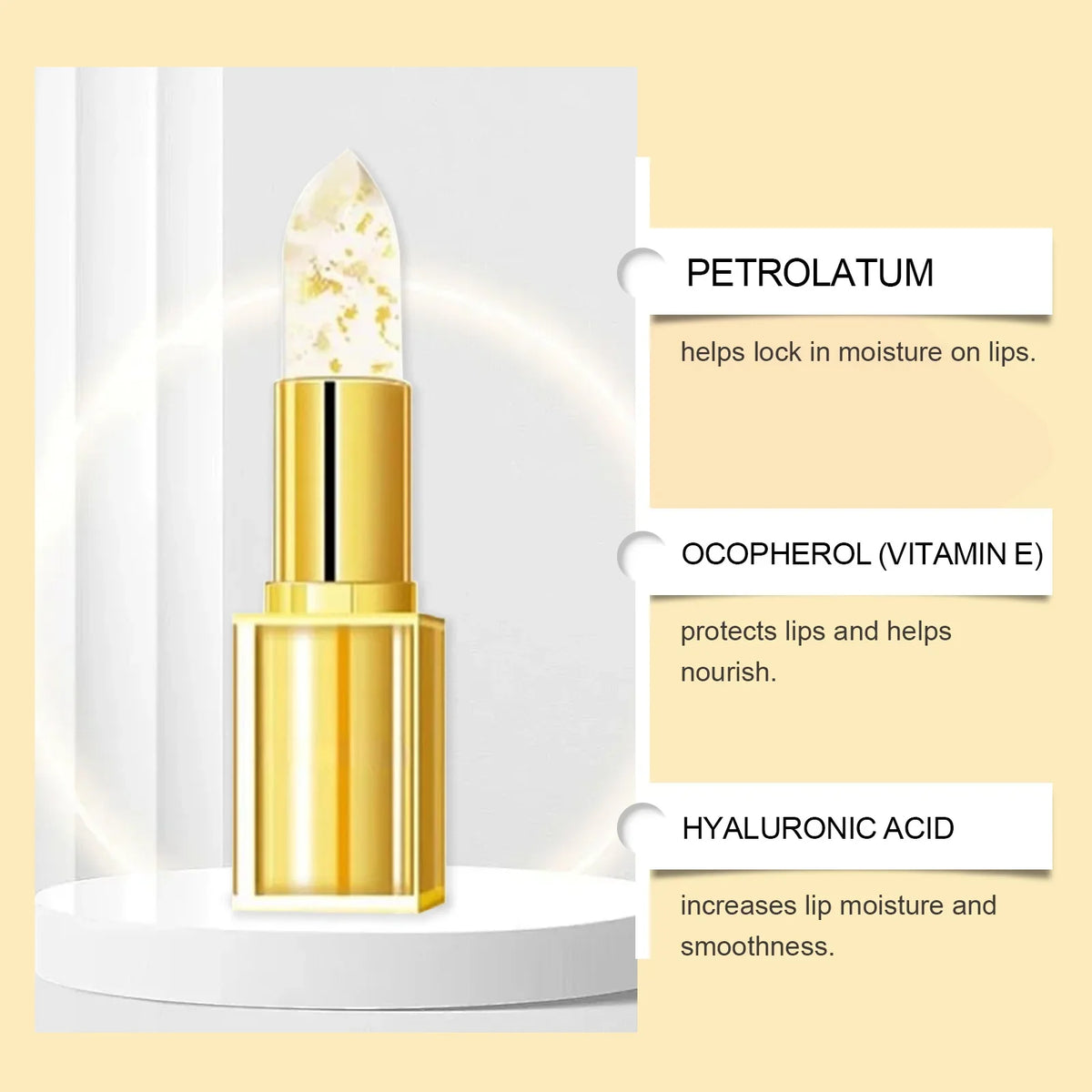 Jaysuing Gold Color-Changing Lip Balm – Hyaluronic Acid 3.5g