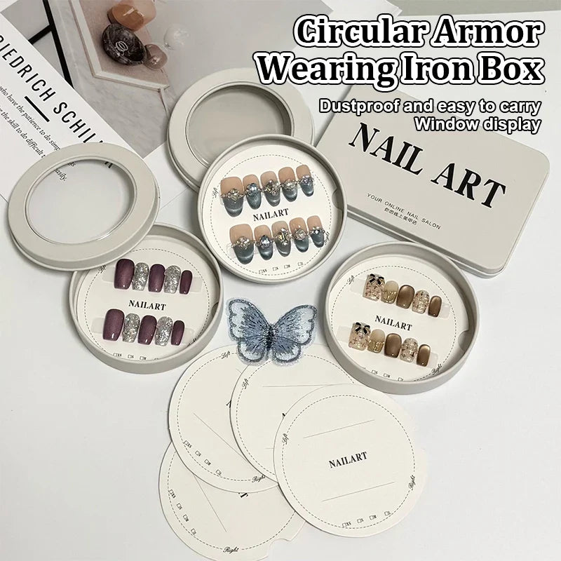 Press-On Nail Storage Display Box & Card – Circular Iron | HERORANGE