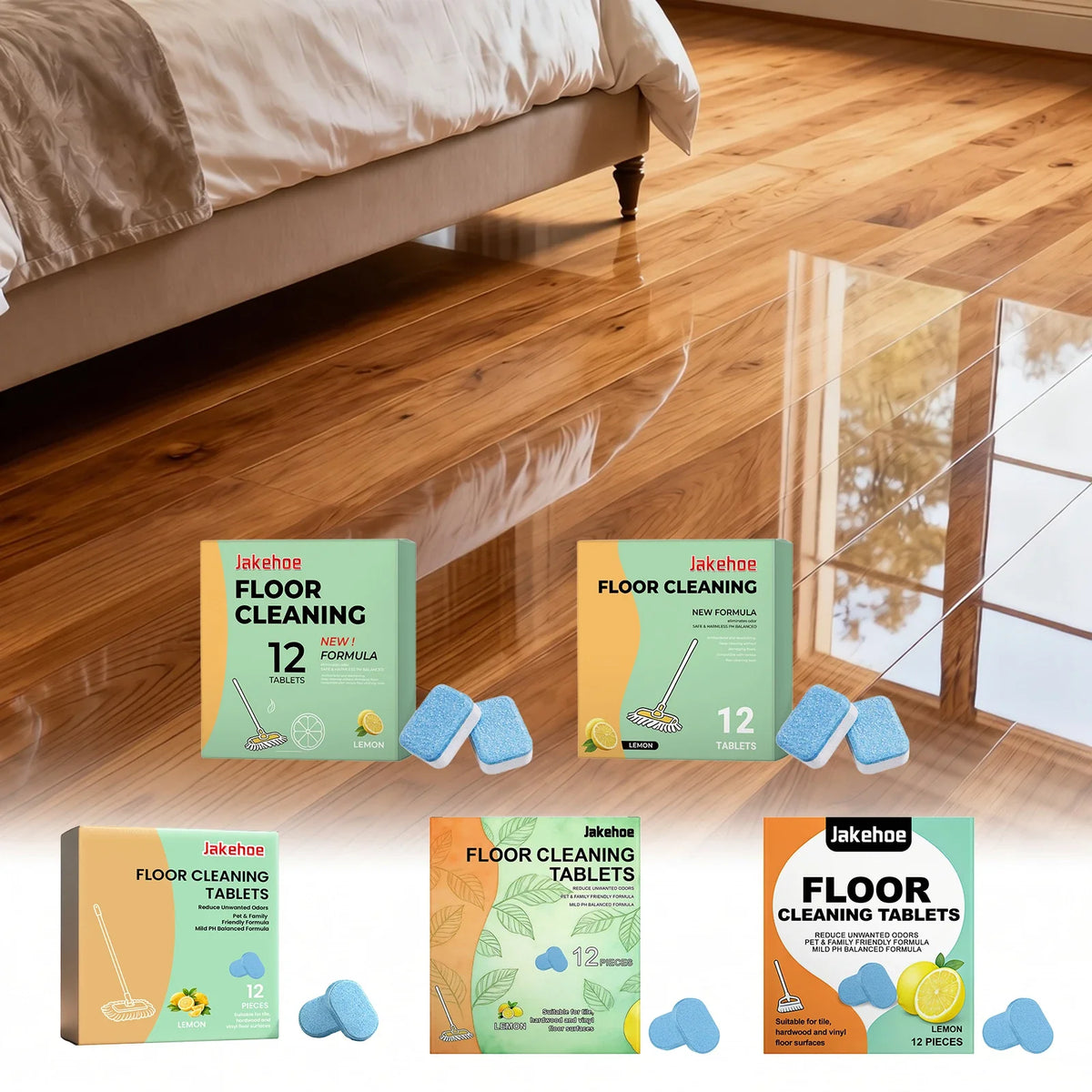 Jakehoe Dissolving Floor Cleaner Tablets – Deep Clean & Fresh Scent