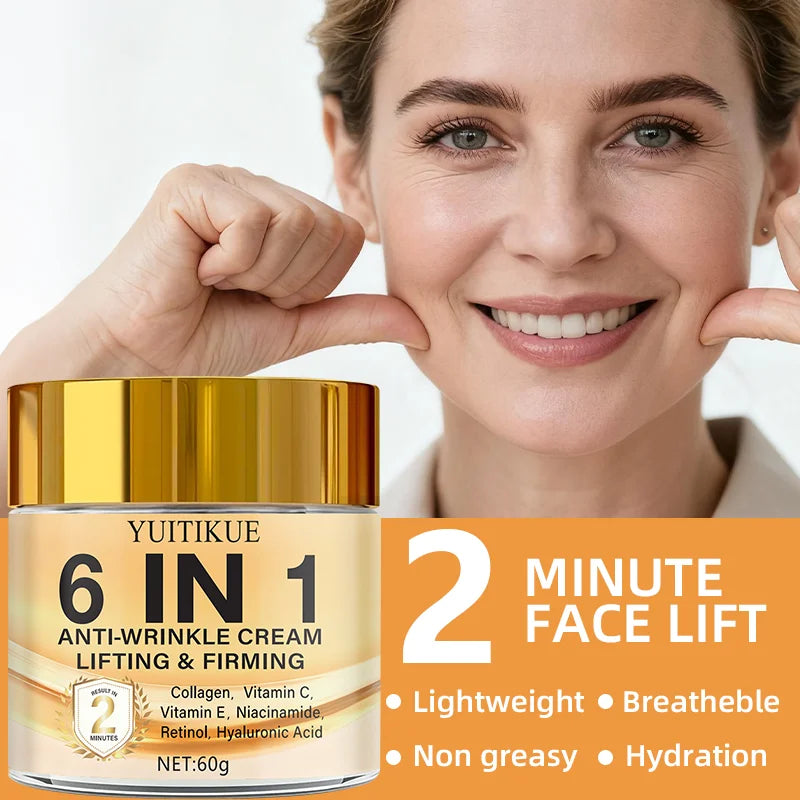 YUITIKUE 6-in-1 Anti-Wrinkle Face Cream | Retinol & Hyaluronic Acid