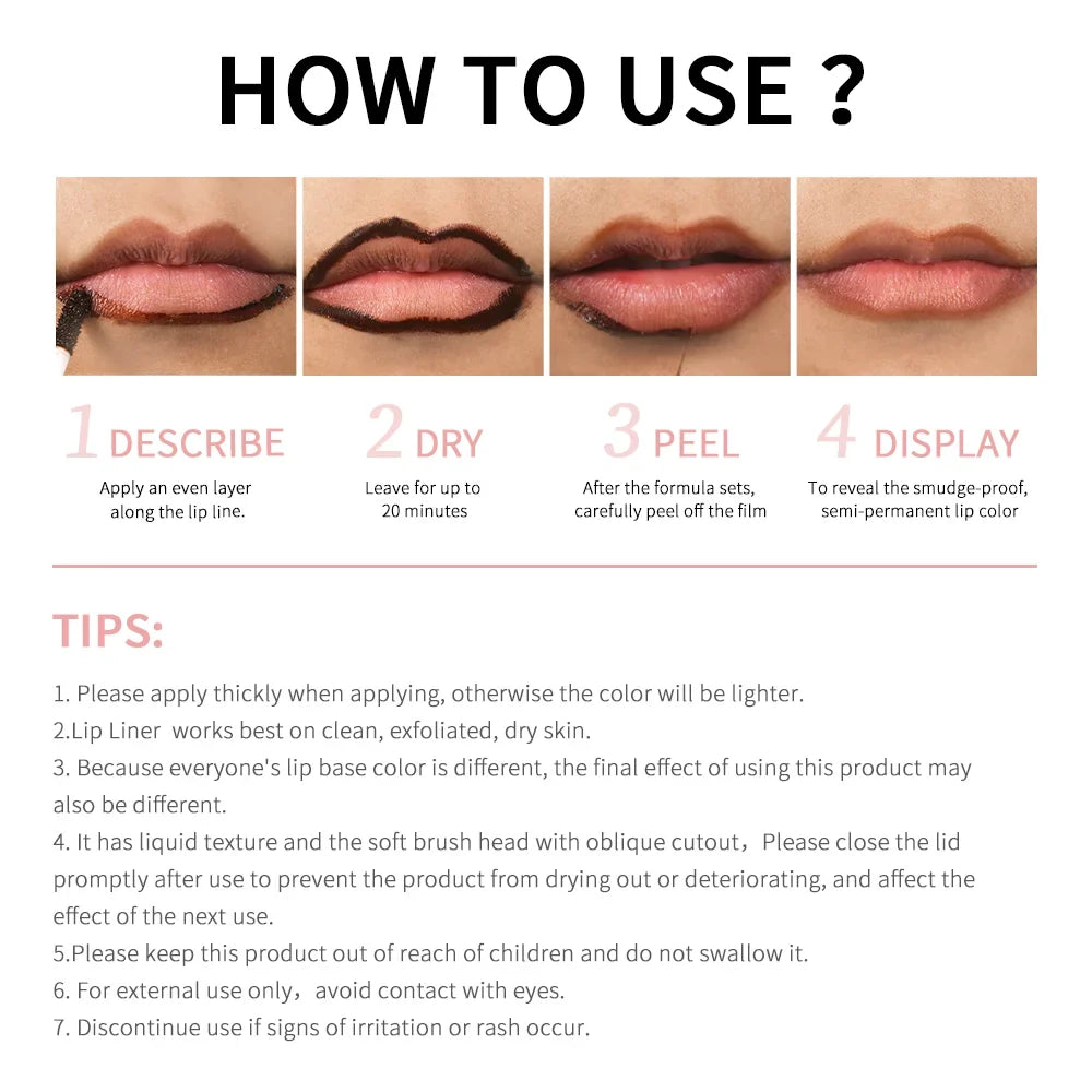 ibcccndc Peel Off Lip Tint 4 Colors | Matte Waterproof Liner