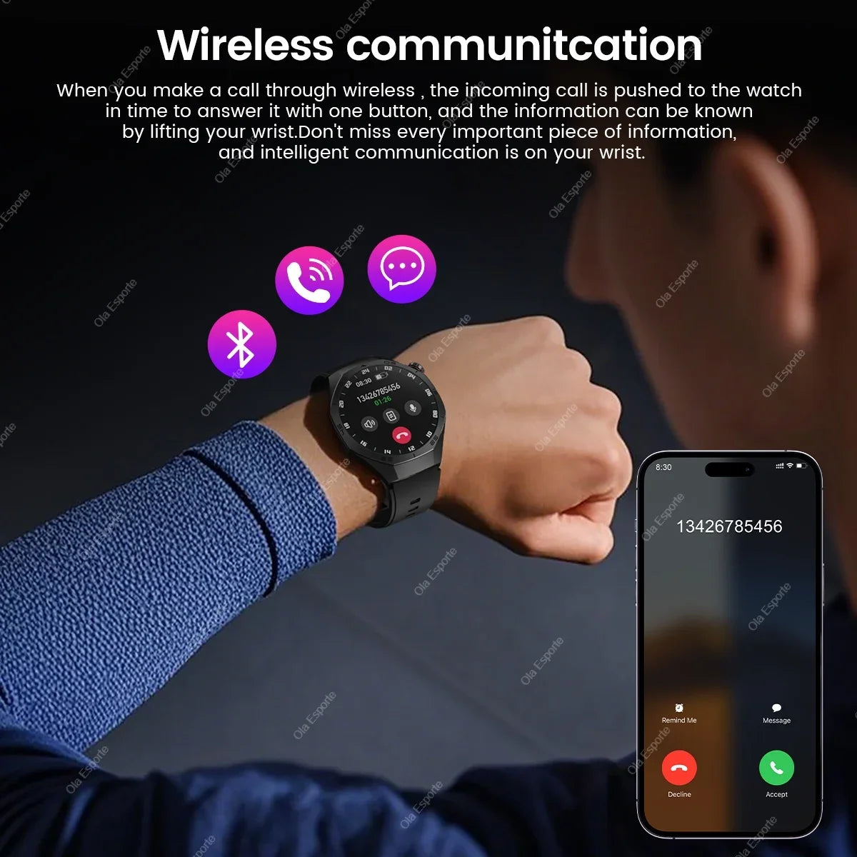 Ola Esporte HT30 Smartwatch – Bluetooth Calling & Heart Rate