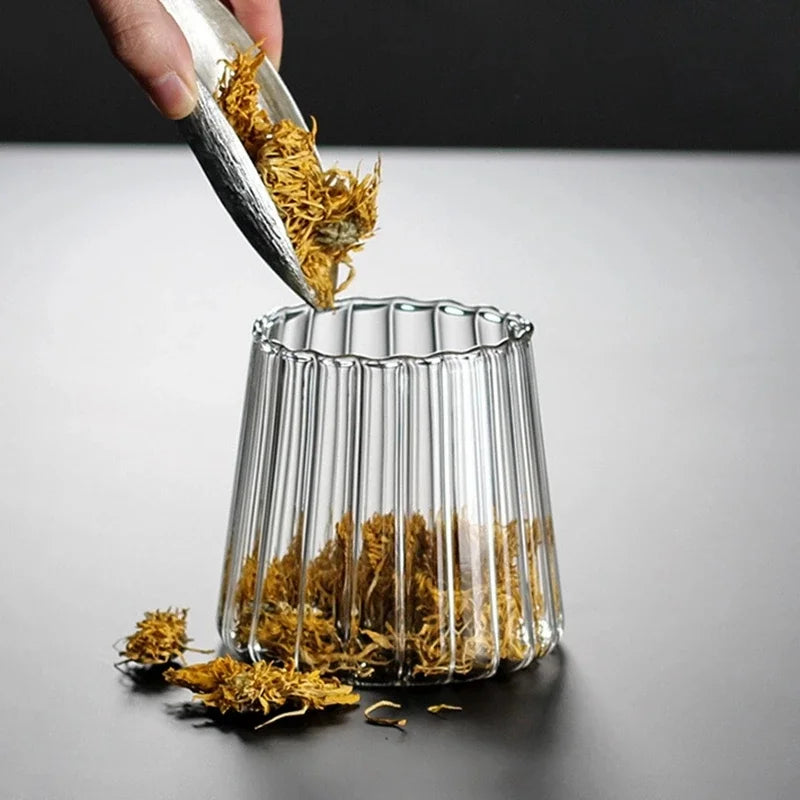 Glass Airtight Canister Jar with Wood Lid | Tea Coffee Grains