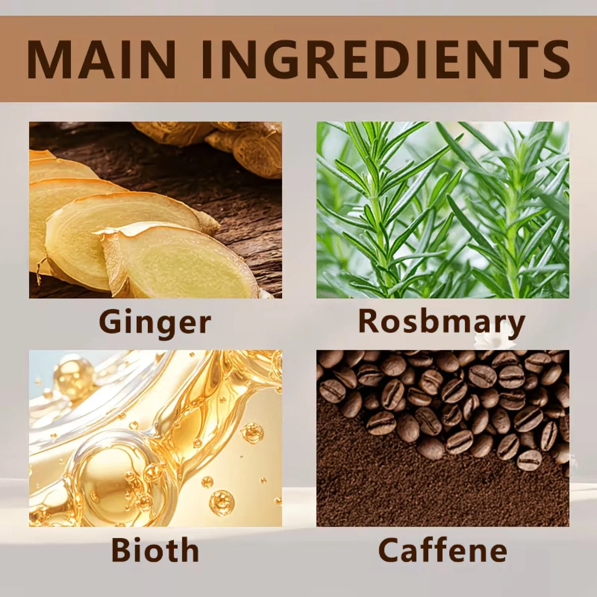 Biotin & Caffeine Hair Oil – Rosemary & Turmeric, 30g