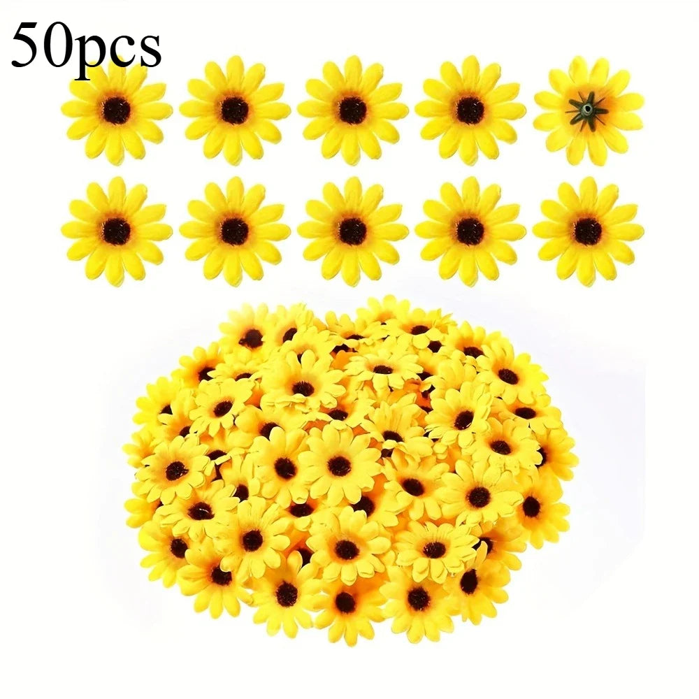 Artificial Sunflowers – Fabric Mini Fake Flowers for DIY Decor