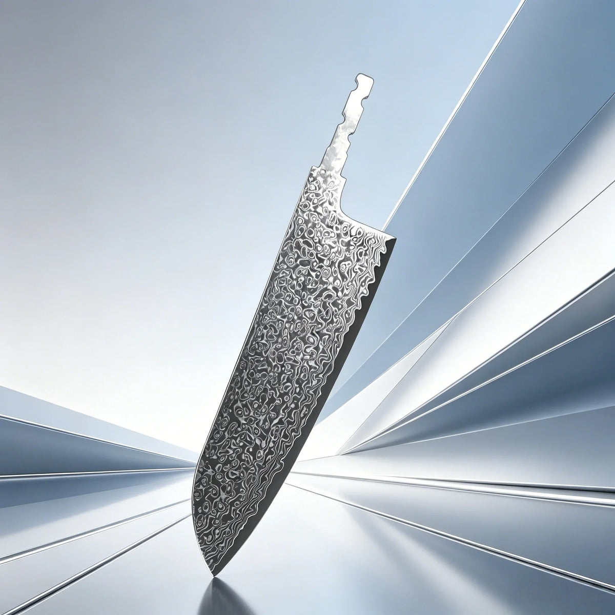 Hand Forged Damascus Steel Blade Blank – DIY Santoku Knife