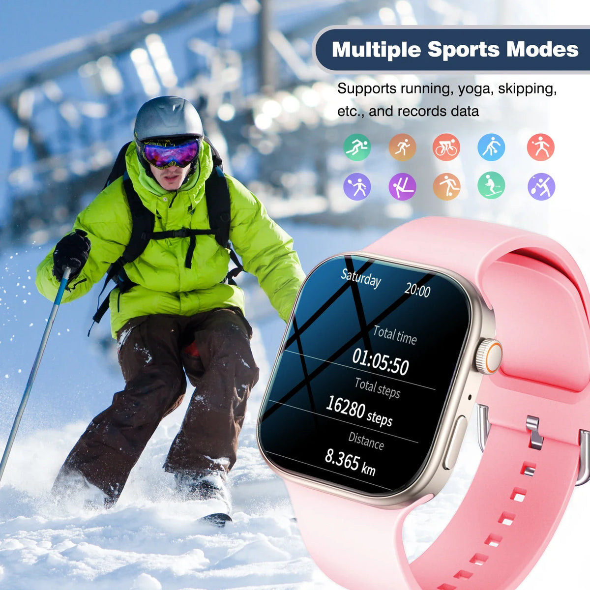 LOMAXFR 2.02" HD Smartwatch | BT Calling & Sports Tracking
