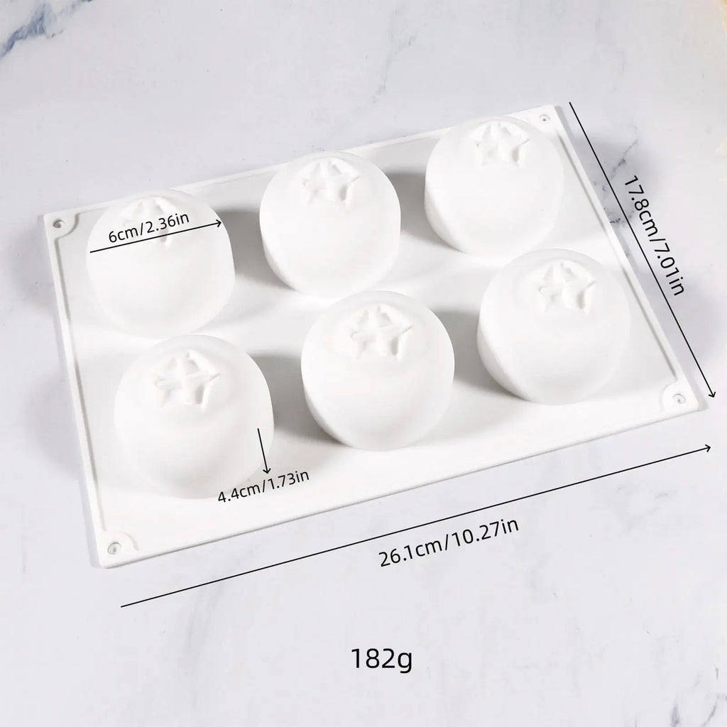 Silicone Baking Mold 6-Cavity Blueberry Food-grade Heat Resistant