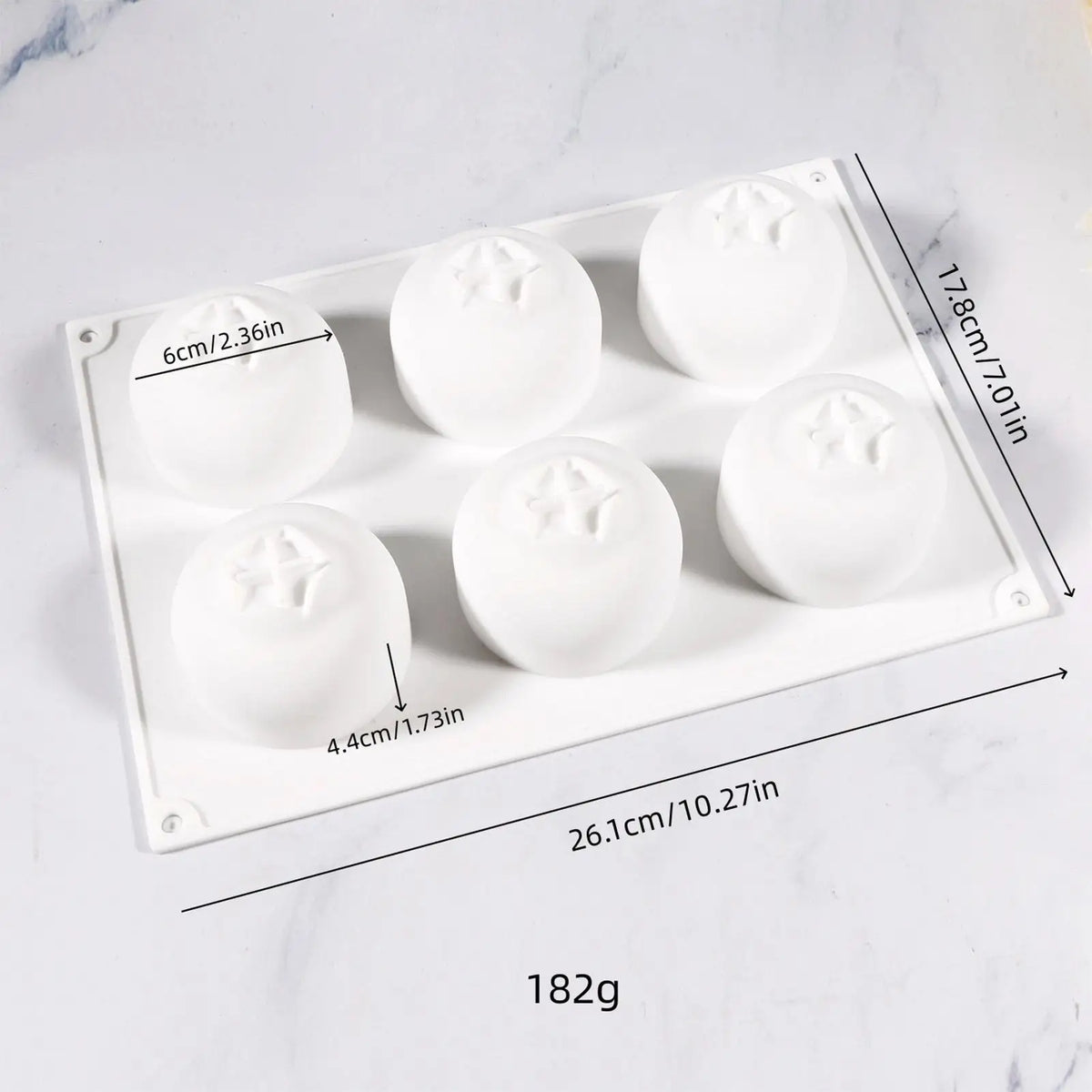 Silicone Baking Mold 6-Cavity Blueberry Food-grade Heat Resistant