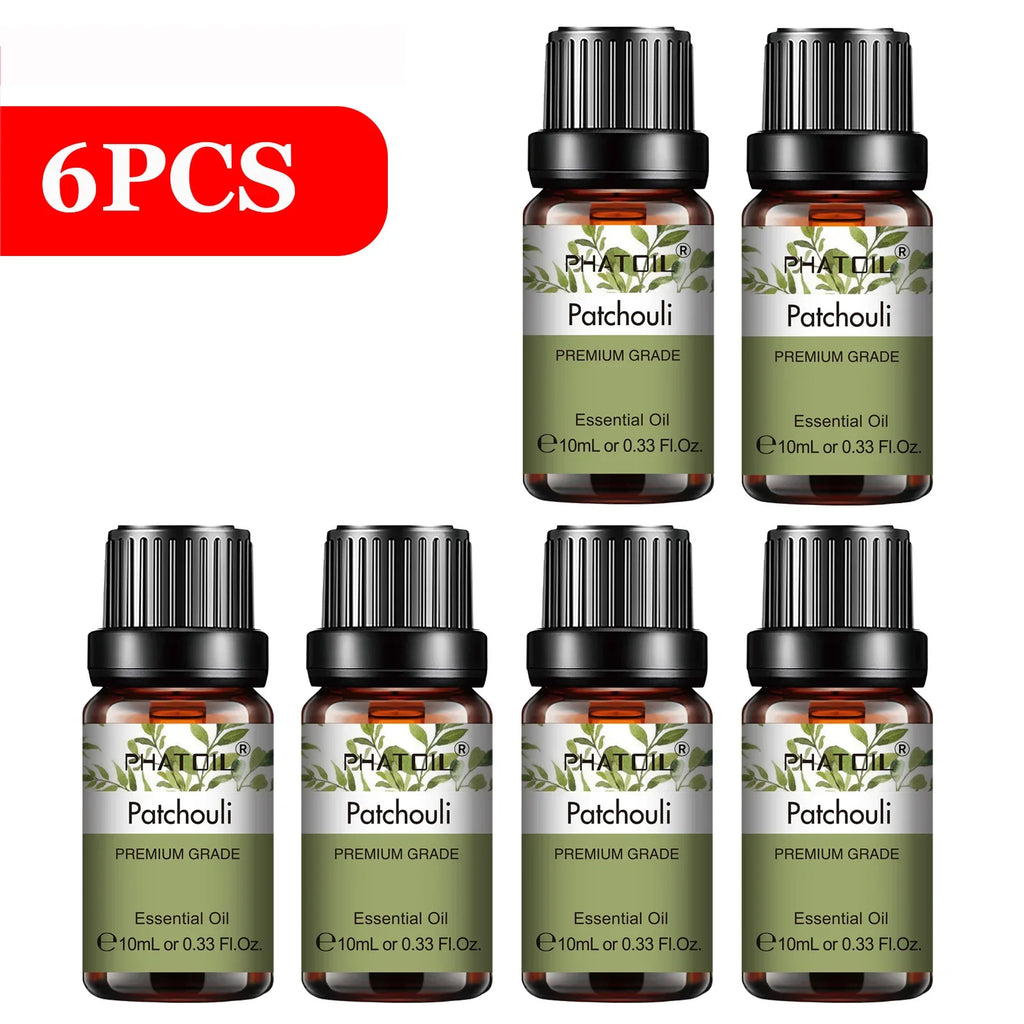PHATOIL 6-Piece Pure Essential Oil Set – Diffuser & Aromatherapy