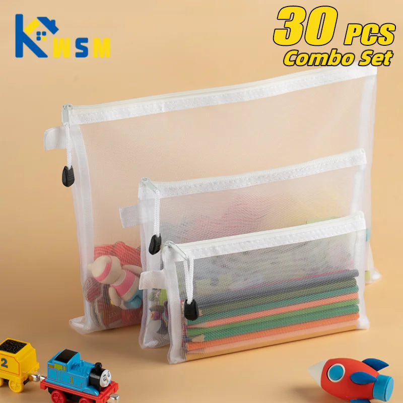 Mesh Zipper Storage Bags | Waterproof Nylon Organizer Pouches