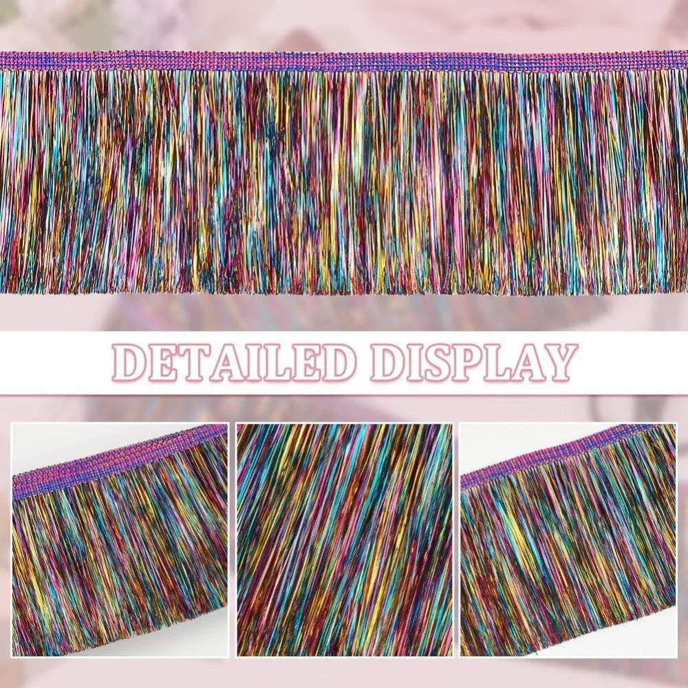 10.9 Yards Metallic Fringe Tassel Trim – 4-1/8" DIY Ribbon