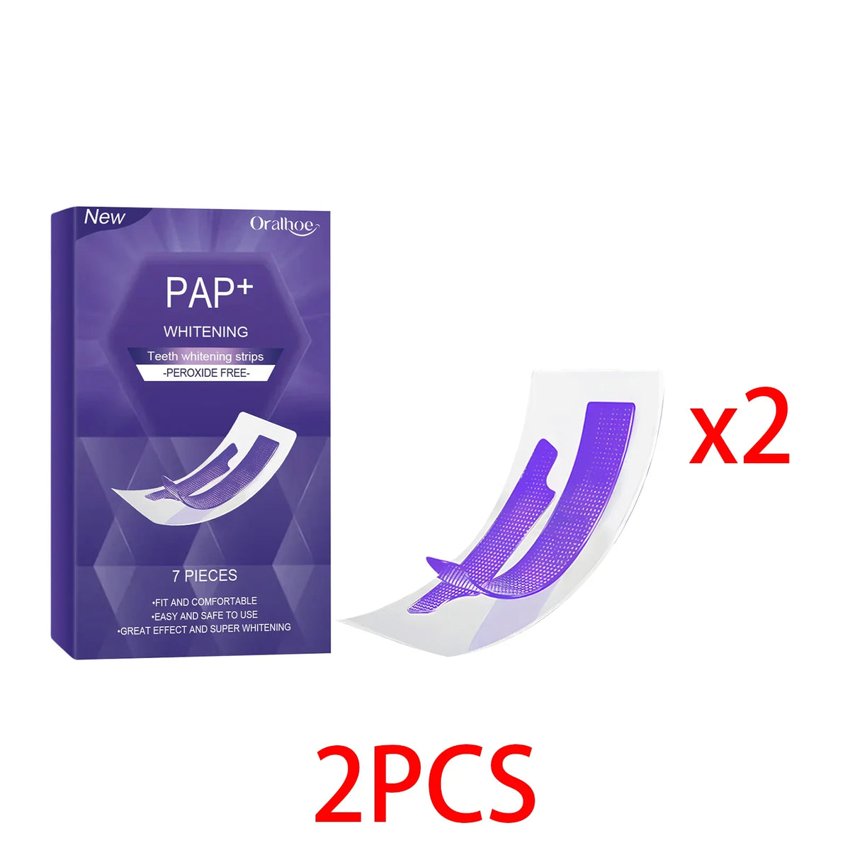 Purple Teeth Brightening Strips | Stain Removal Oral Care 7pcs