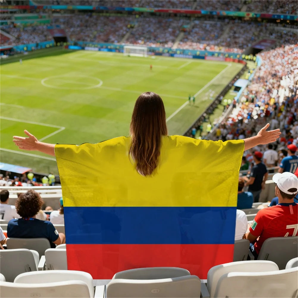 2026 World Cup Football Flag Cape | Wearable Fan Shawl