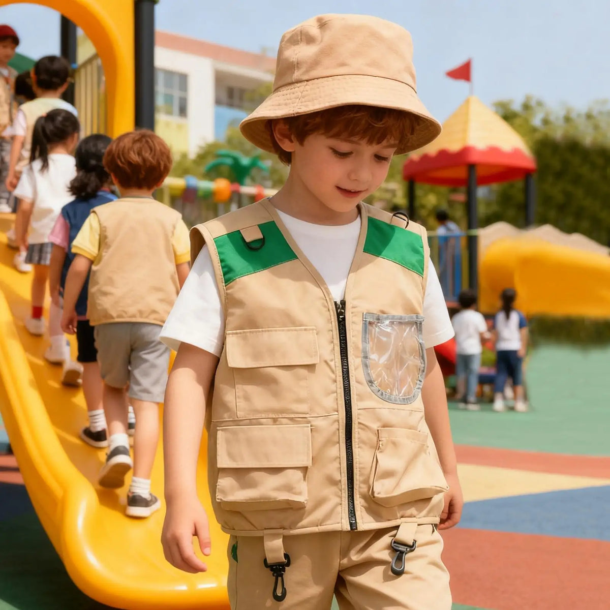 Kids Explorer Hat & Vest Set – Safari Adventure Costume Kit