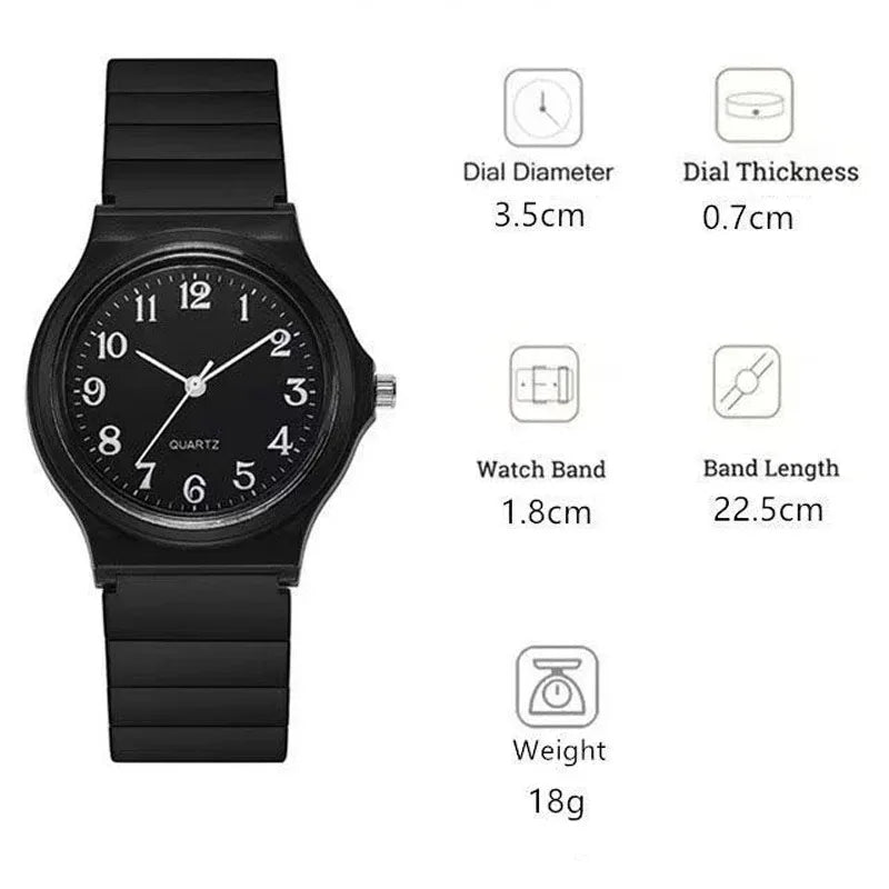 Women's Minimalist Quartz Watch | Silicone Strap & Round Dial