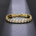 Huitan Marquise CZ Link Bracelet for Women – Gold & Silver