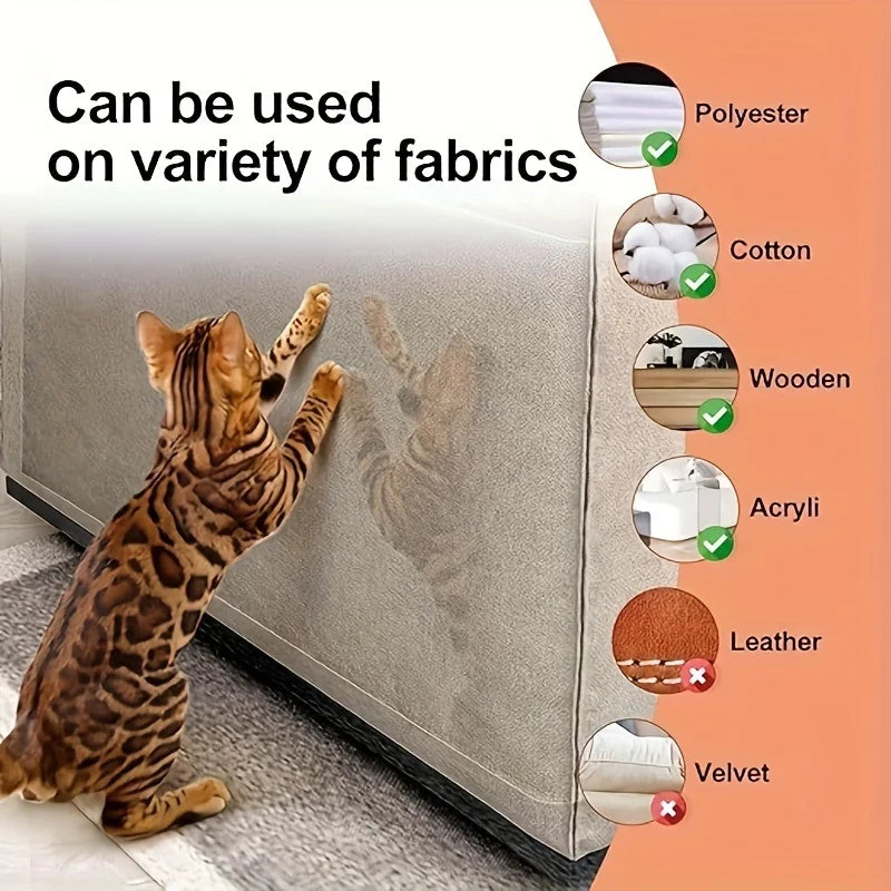 Cat Scratch Guard Tape 10pc – Clear Furniture Protector Stickers