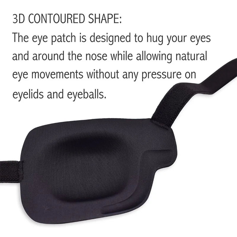 Left Right Black Single Eye Patch Adjustable 3D Foam Groove Eyeshades