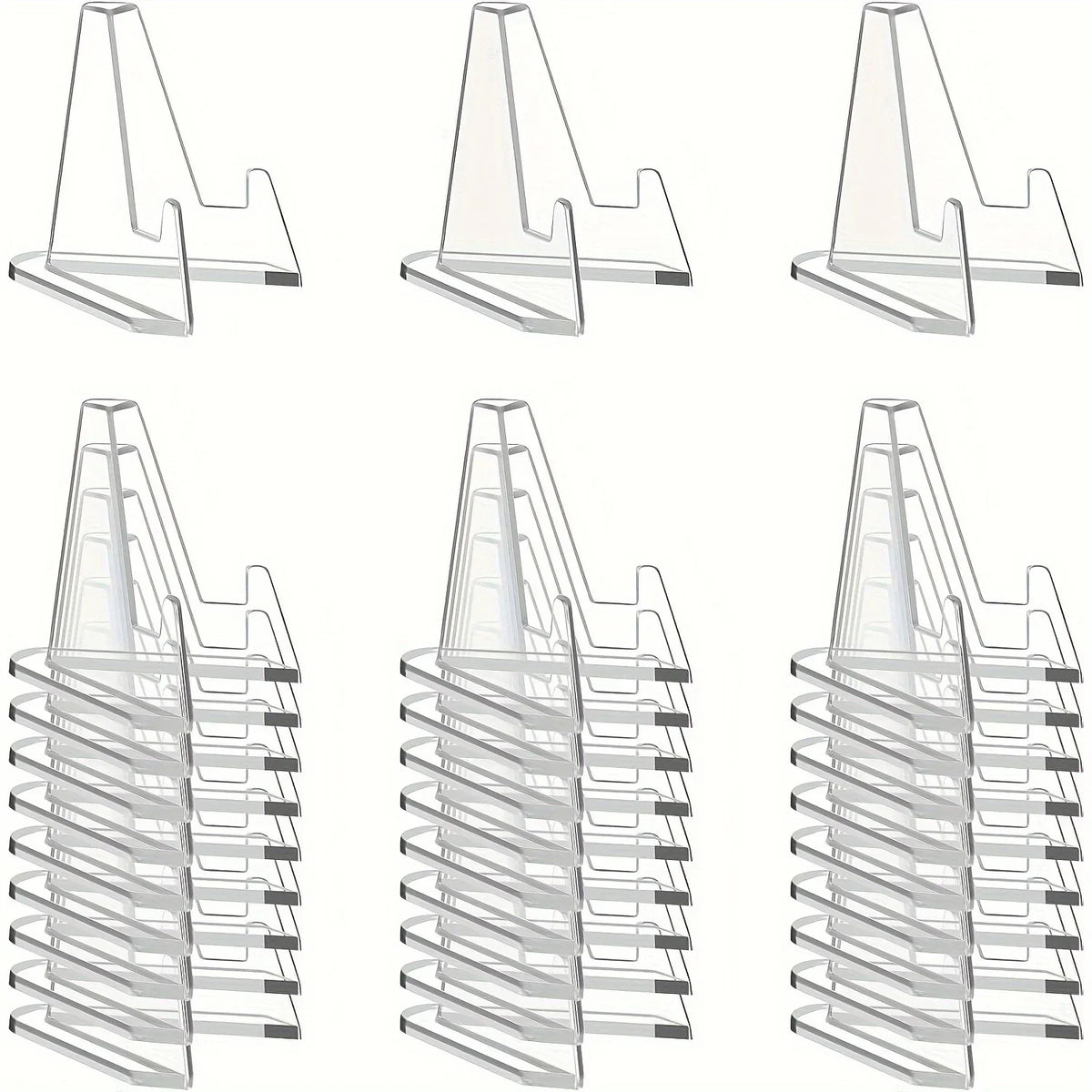 30-Pack Clear Acrylic Display Stands for Sports & Graded Cards