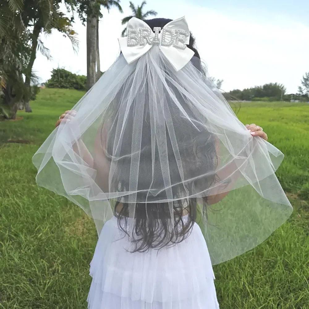 Rhinestone Bride Bow Veil | Bachelorette & Bridal Shower