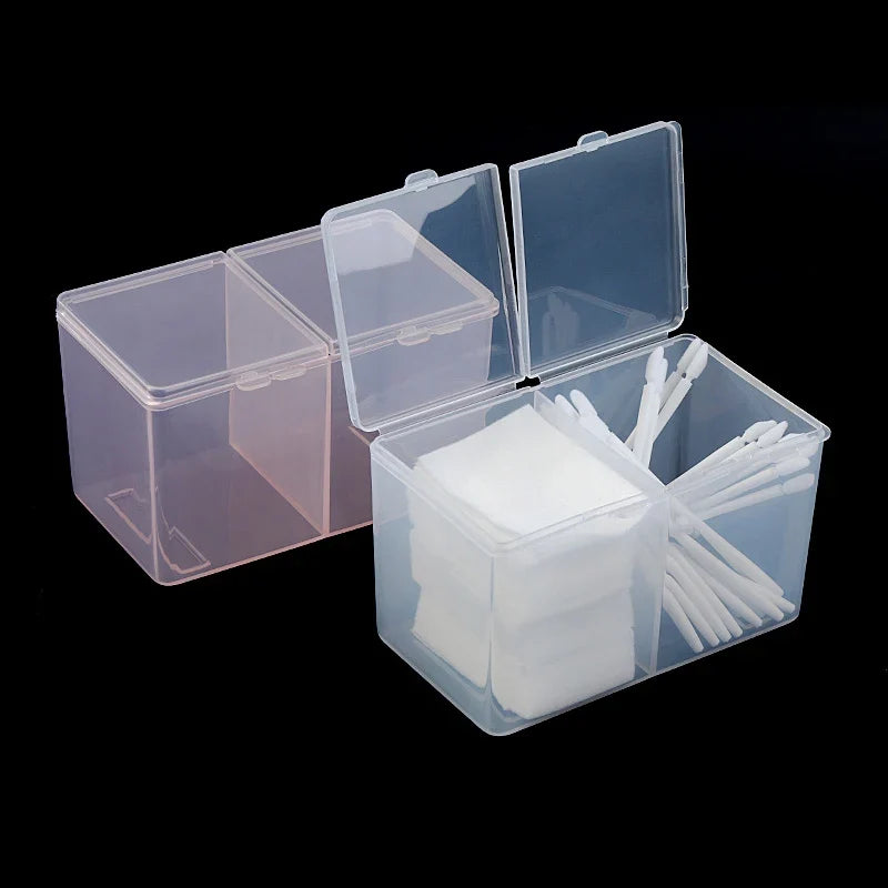 Clear Makeup Storage Box Lid 2-grid Dustproof Skincare Sundries