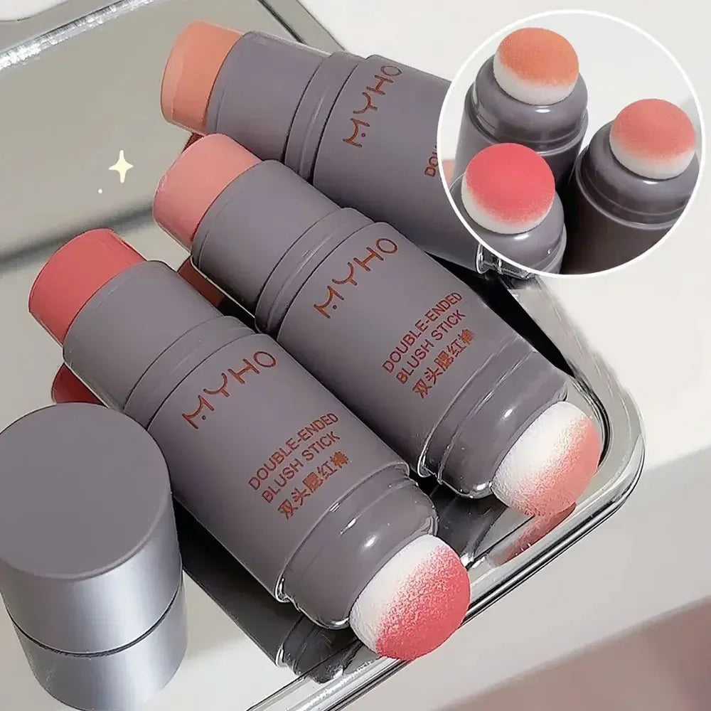 Double-Ended Creamy Blush Stick – Matte, Long-Lasting | Lakerain