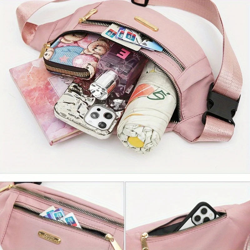 Women's Oxford Crossbody Waist Bag – Adjustable Sports Fanny Pack