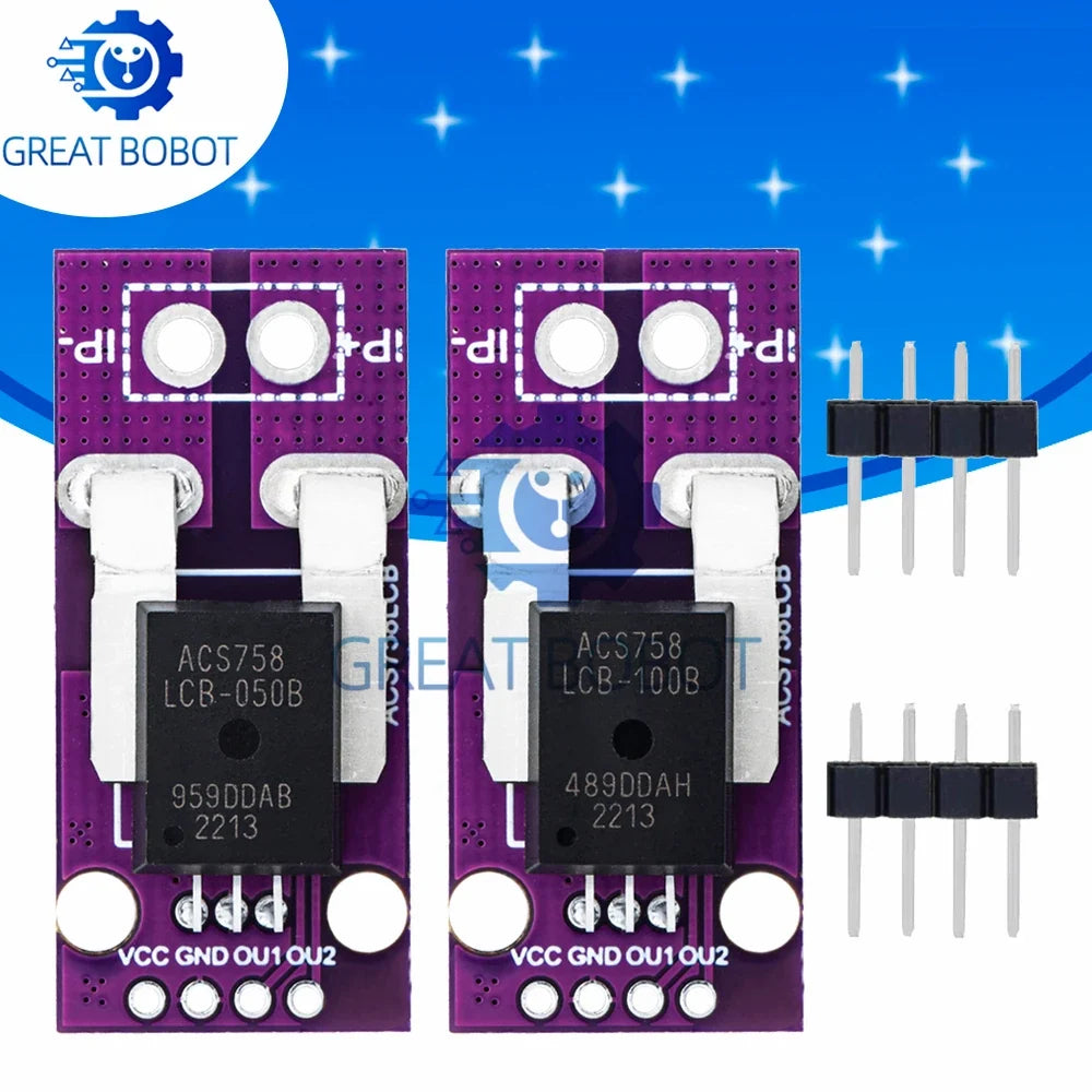 ACS758 Hall Effect Linear Current Sensor Module 50A 100A