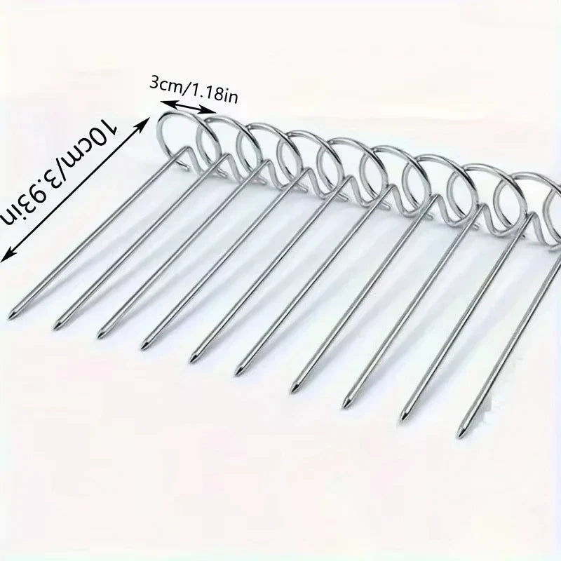 10 Multifunctional 304 Stainless Steel Barbecue Skewers Air Fryer
