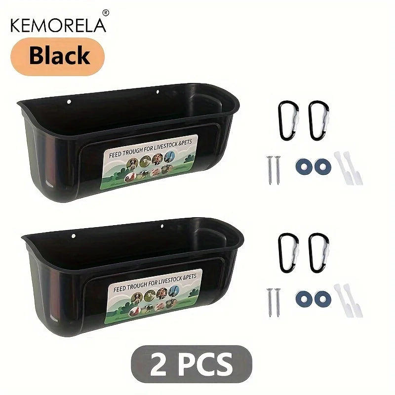 2-Pack Hanging Chicken Duck Goat Feeder Trough with Clip