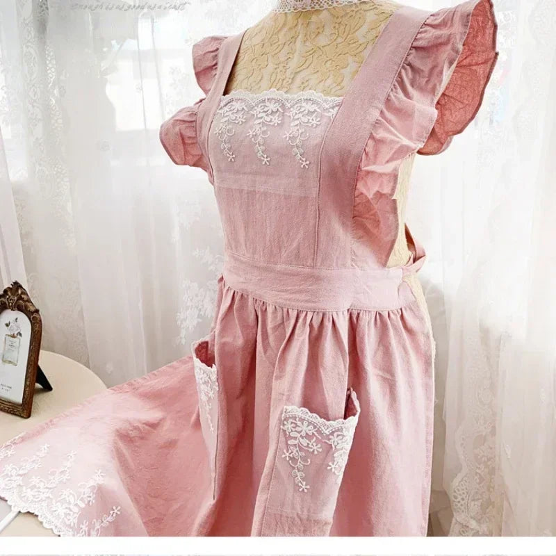 Floral Cotton Full-Body Garden Apron – Japanese Smock