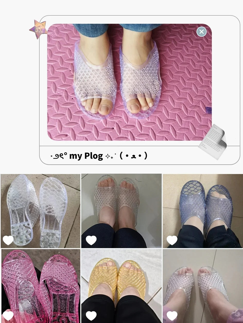 Lorilury Crystal Jelly Mule Slippers – Women's Wide Fit Summer