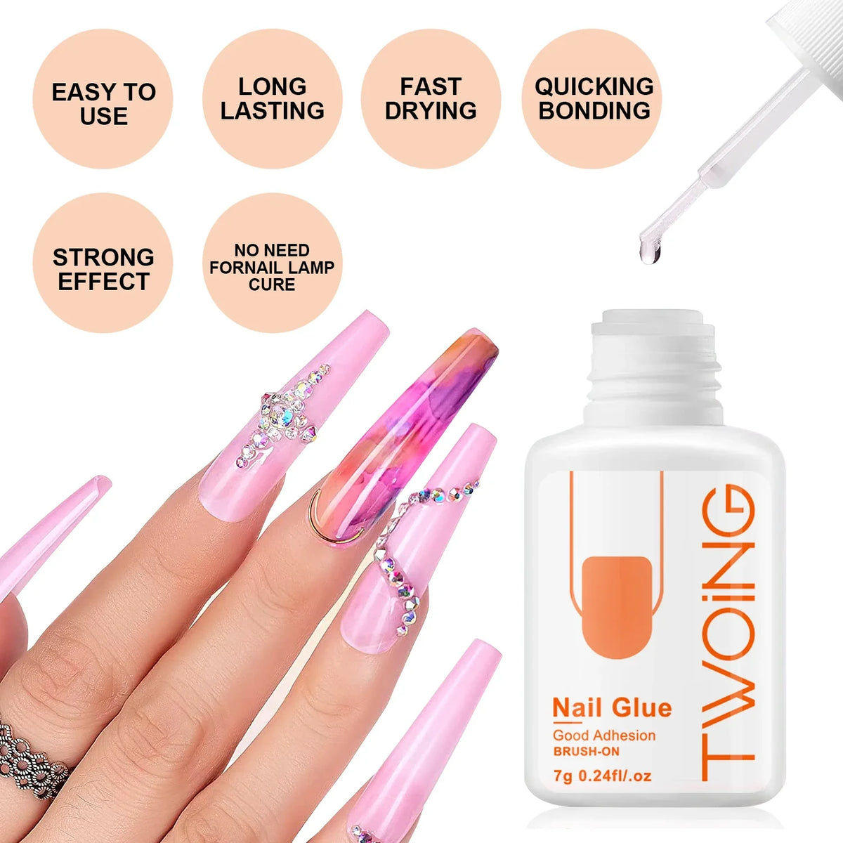 Strong Nail Glue False Tips Acrylic Nails Press Fake Art Decoration